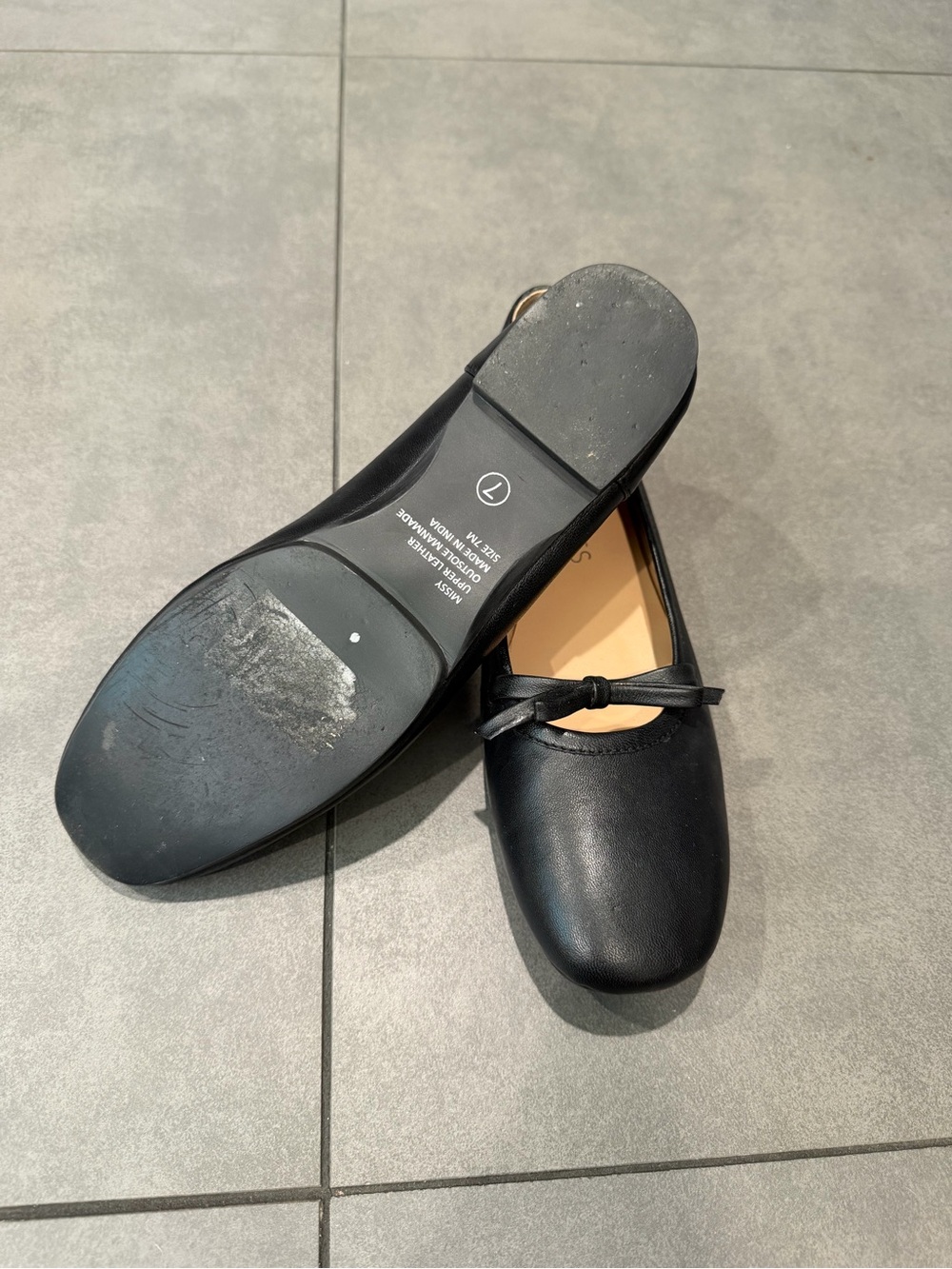 Coconuts by Matisse Black Leather Ballet Flat with Bow Accent - Picture 3 of 3